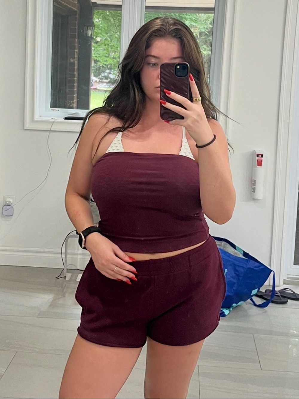 Garage Maroon Tube Top